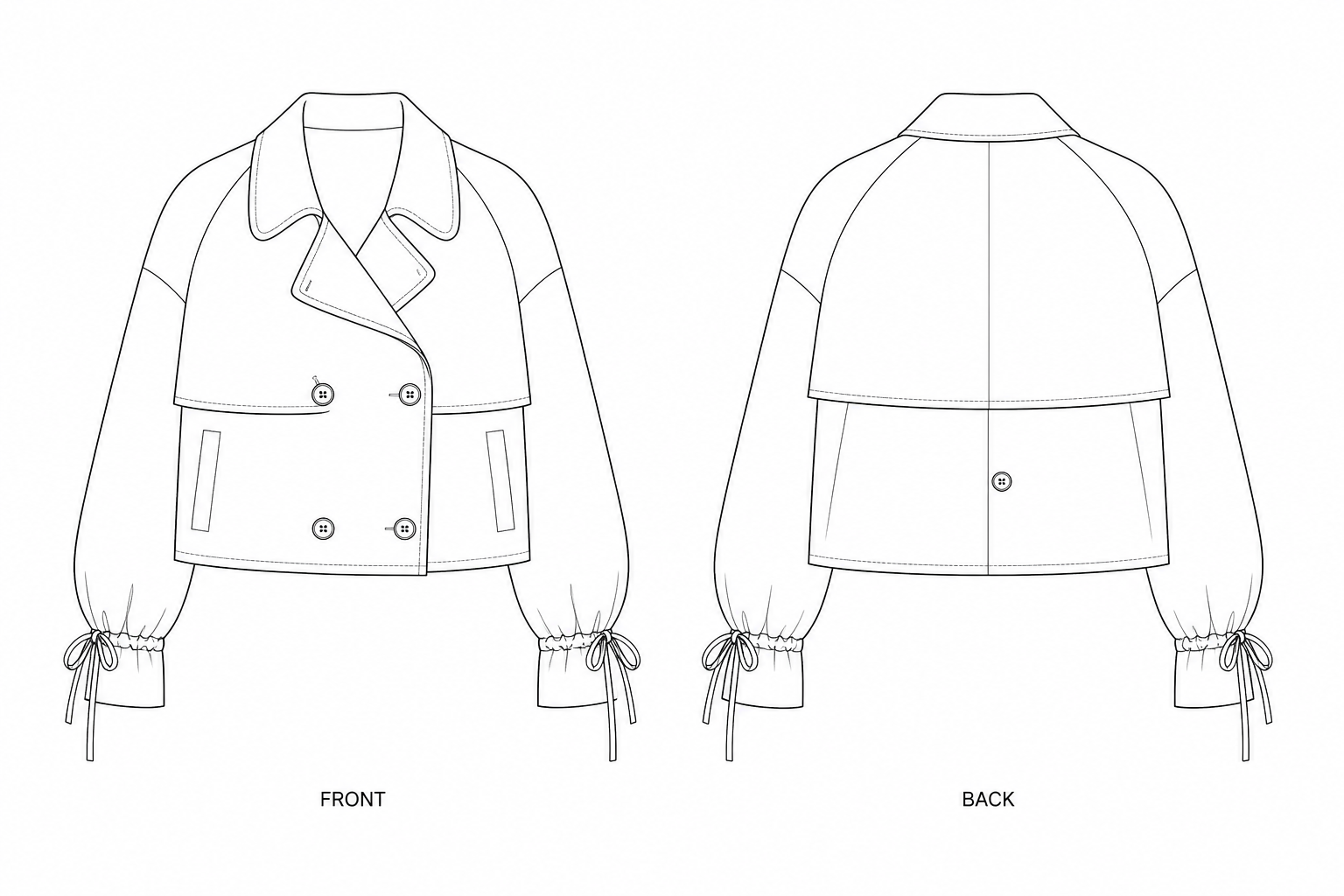 pattern-879 front and back technical drawing