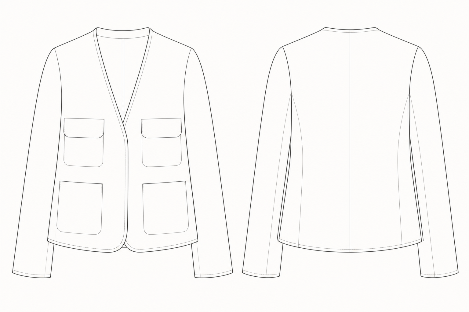 pattern-894 front and back technical drawing