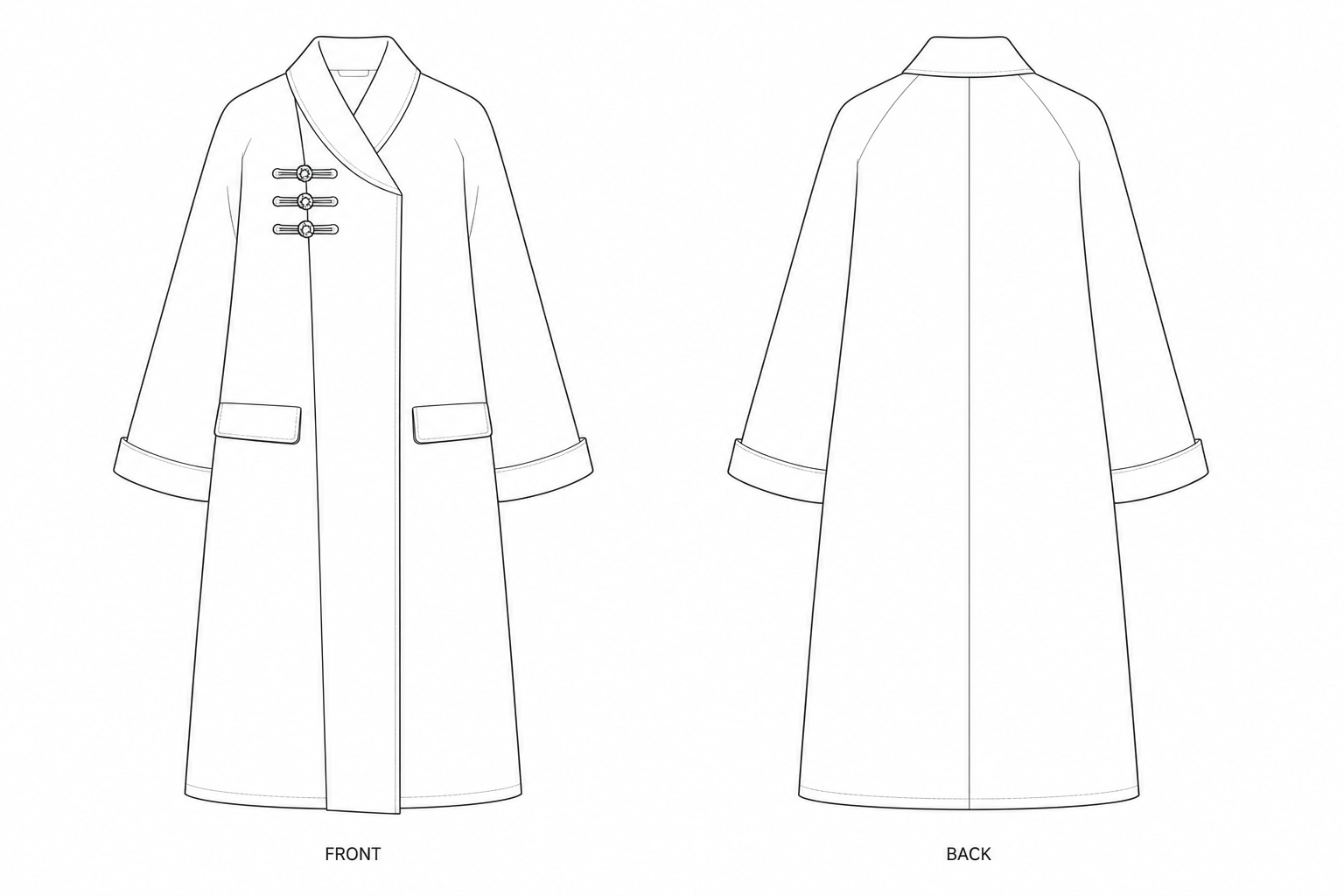 pattern-898 front and back technical drawing