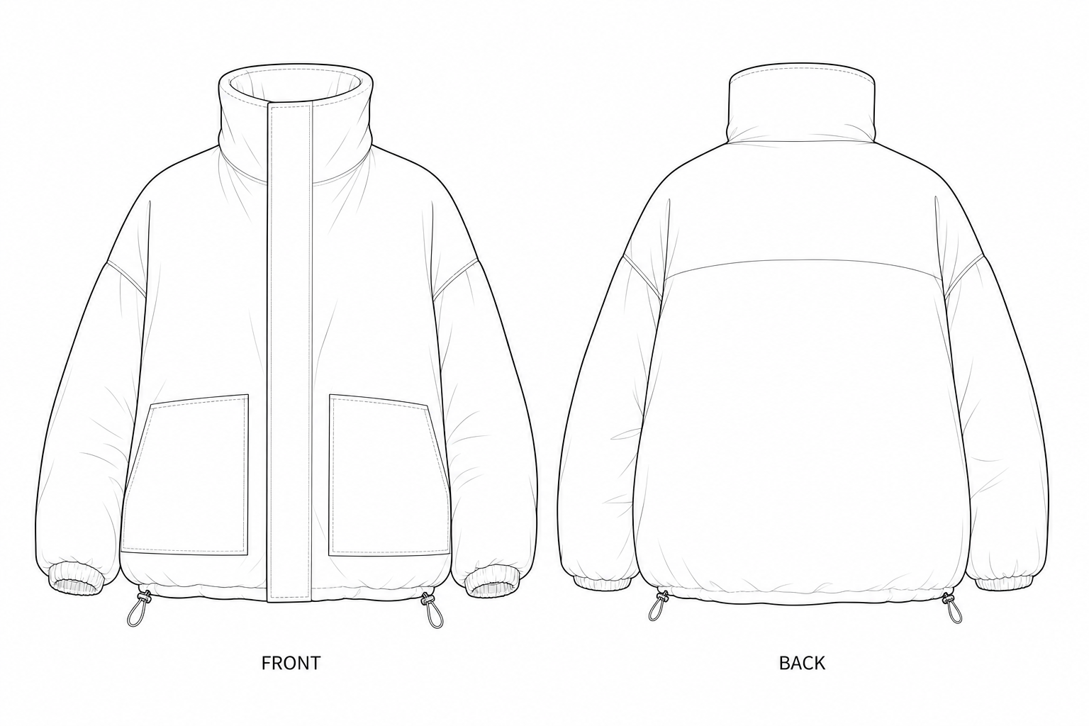 pattern-899 front and back technical drawing