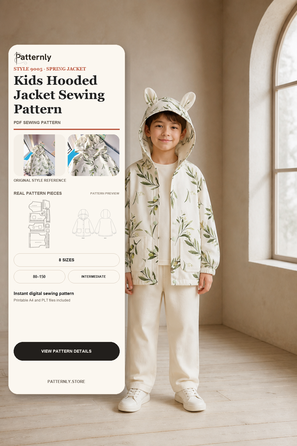 Kids Hooded Jacket Sewing Pattern 9005 cover