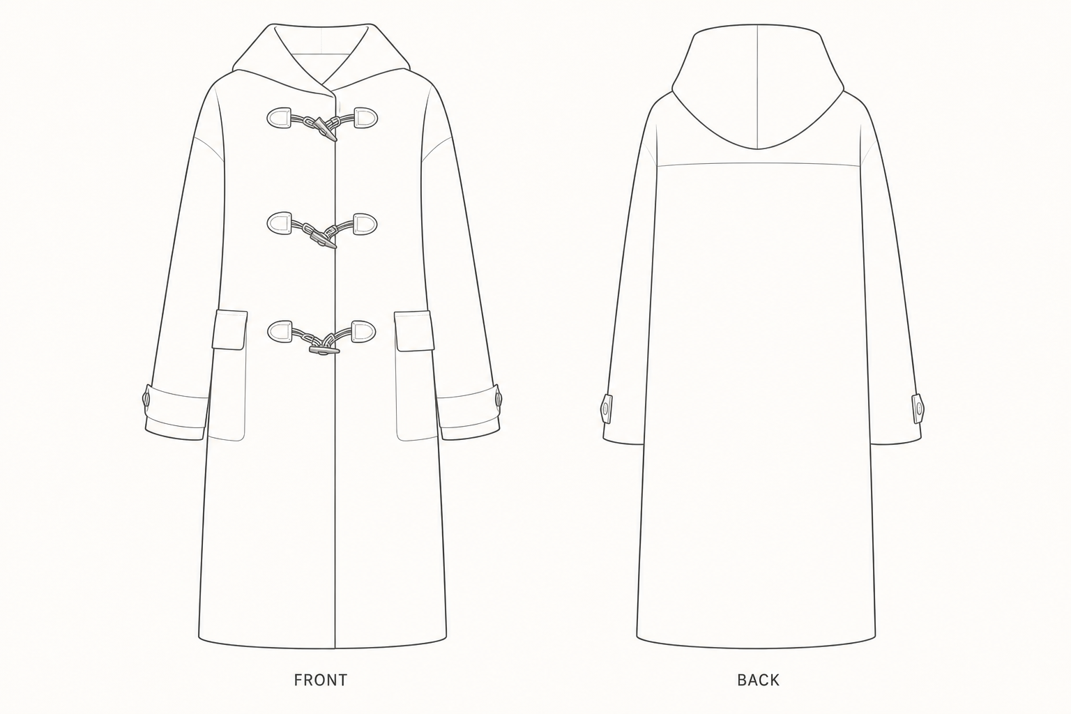pattern-901 front and back technical drawing