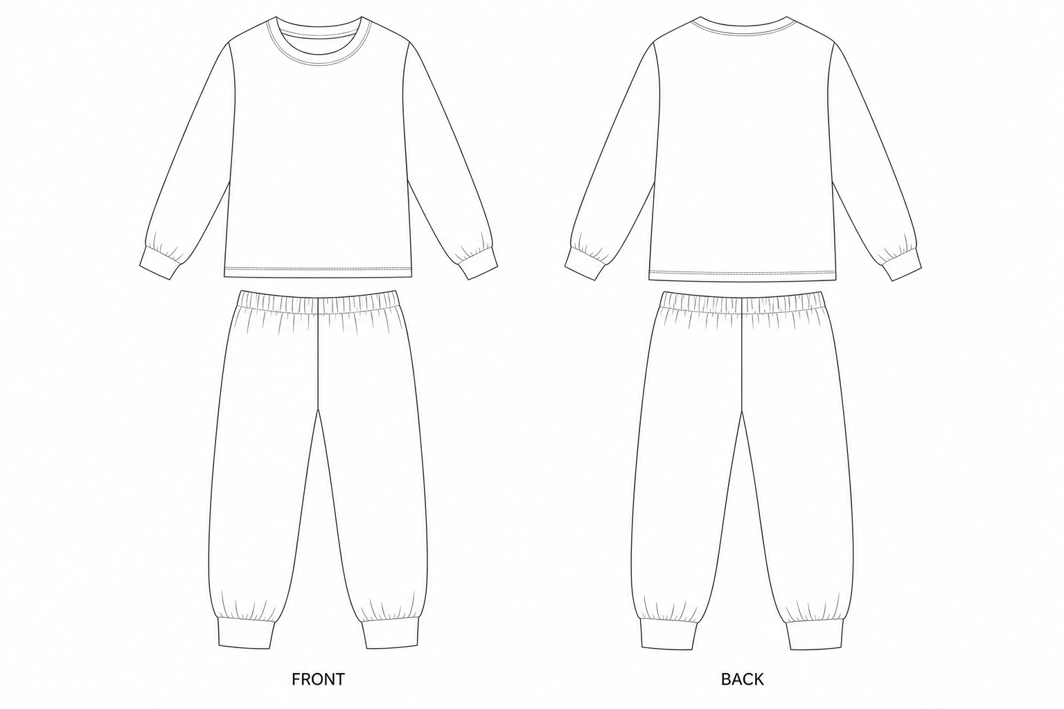 pattern-9013 front and back technical drawing