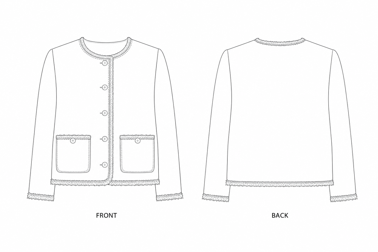 pattern-9023 front and back technical drawing
