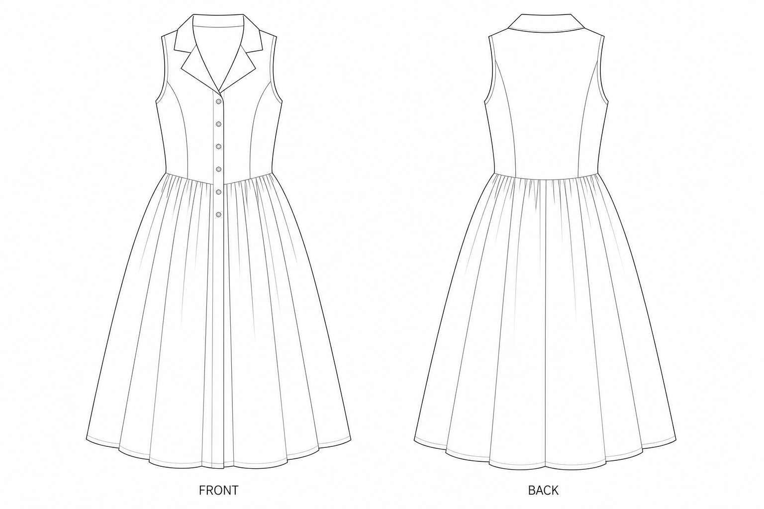 pattern-9024 front and back technical drawing