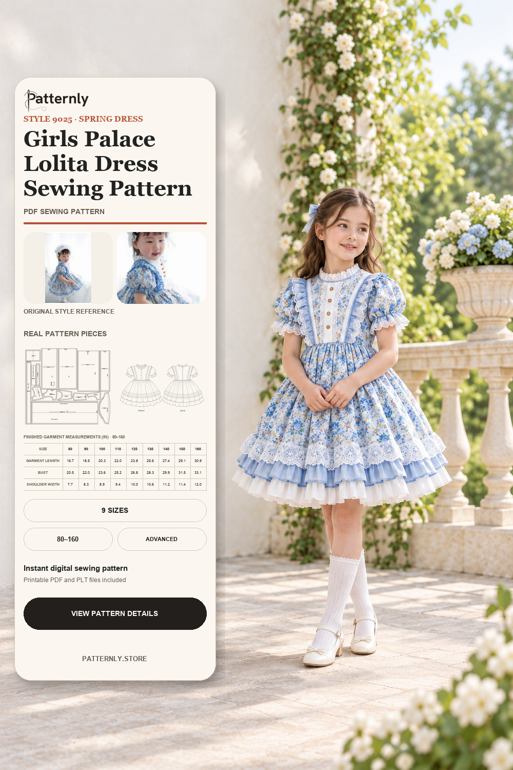 Girls Palace Lolita Dress Sewing Pattern 9025 cover