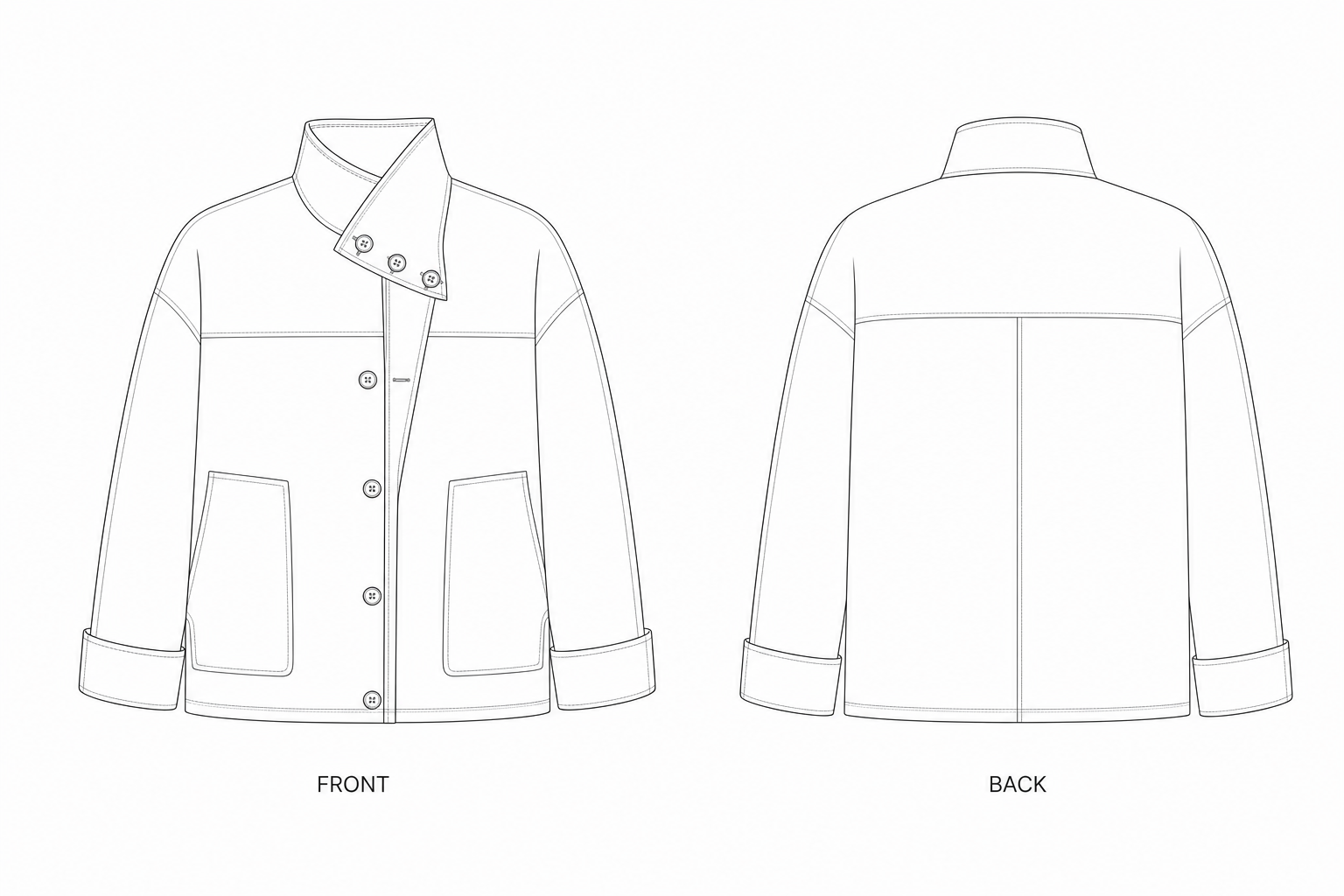 pattern-9057 front and back technical drawing