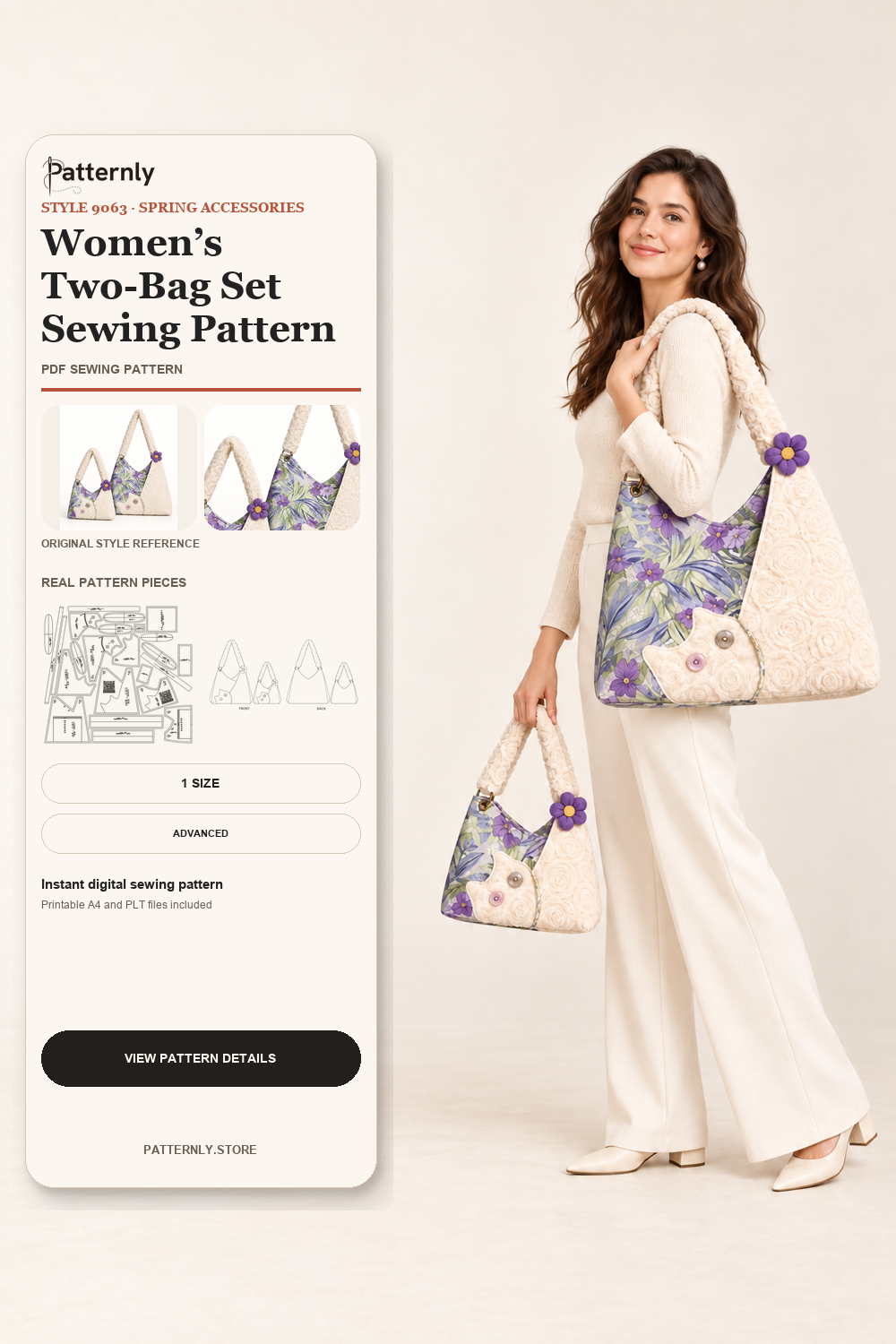 Women’s Two-Bag Set Sewing Pattern 9063 cover
