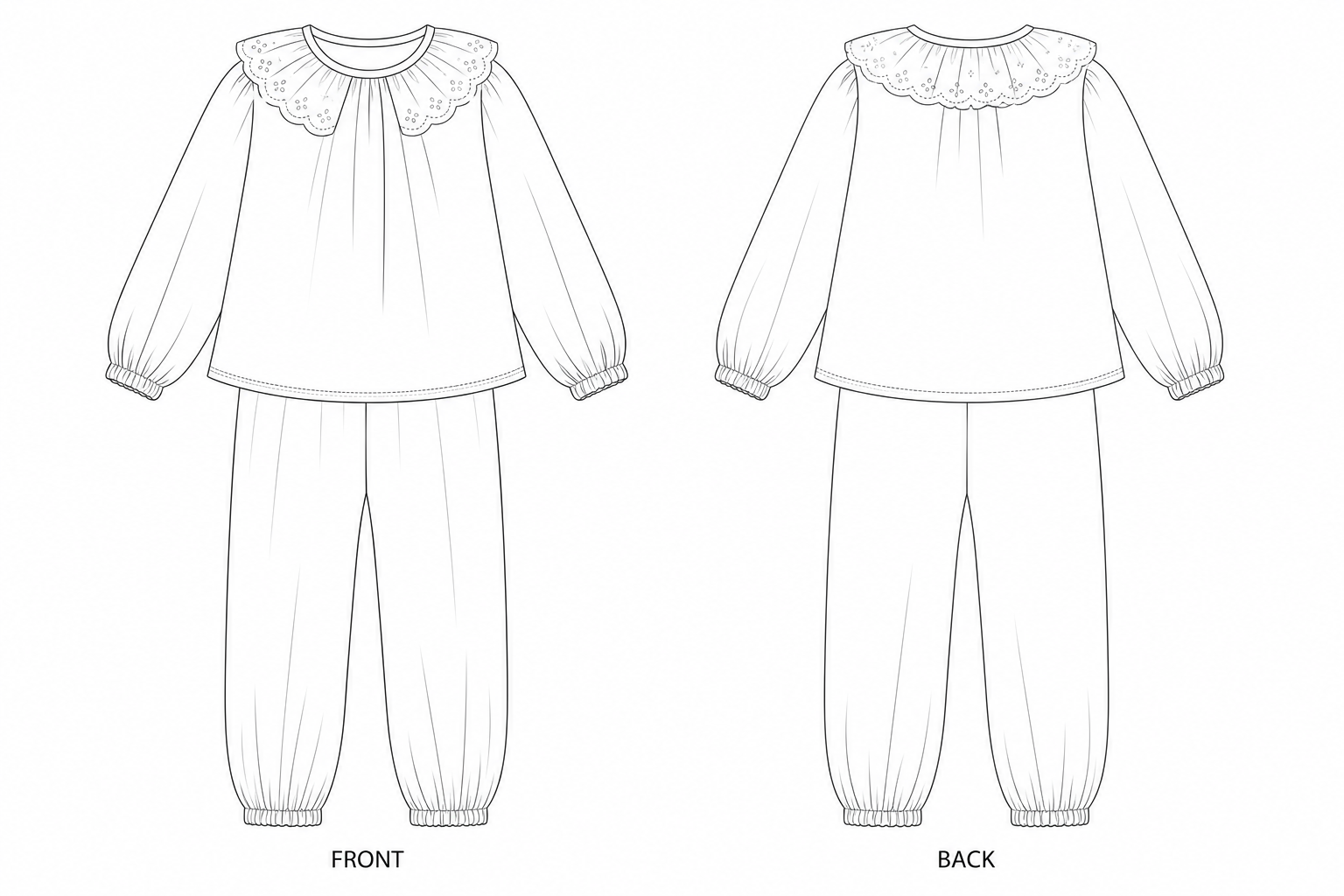 pattern-9069 front and back technical drawing