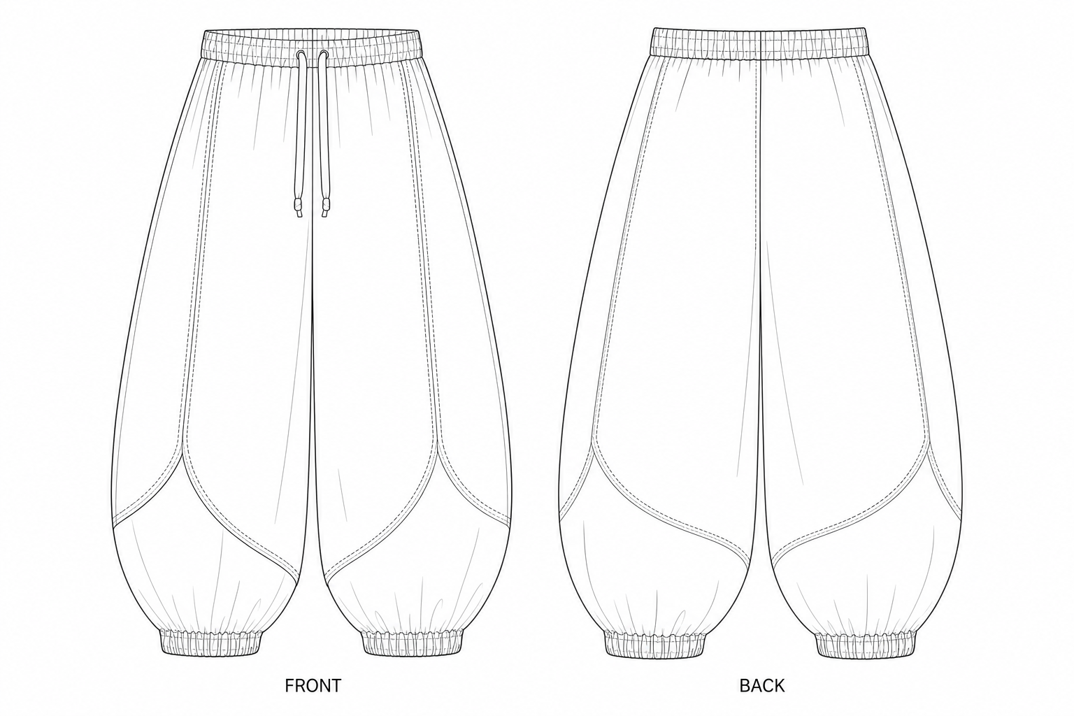 pattern-9071 front and back technical drawing