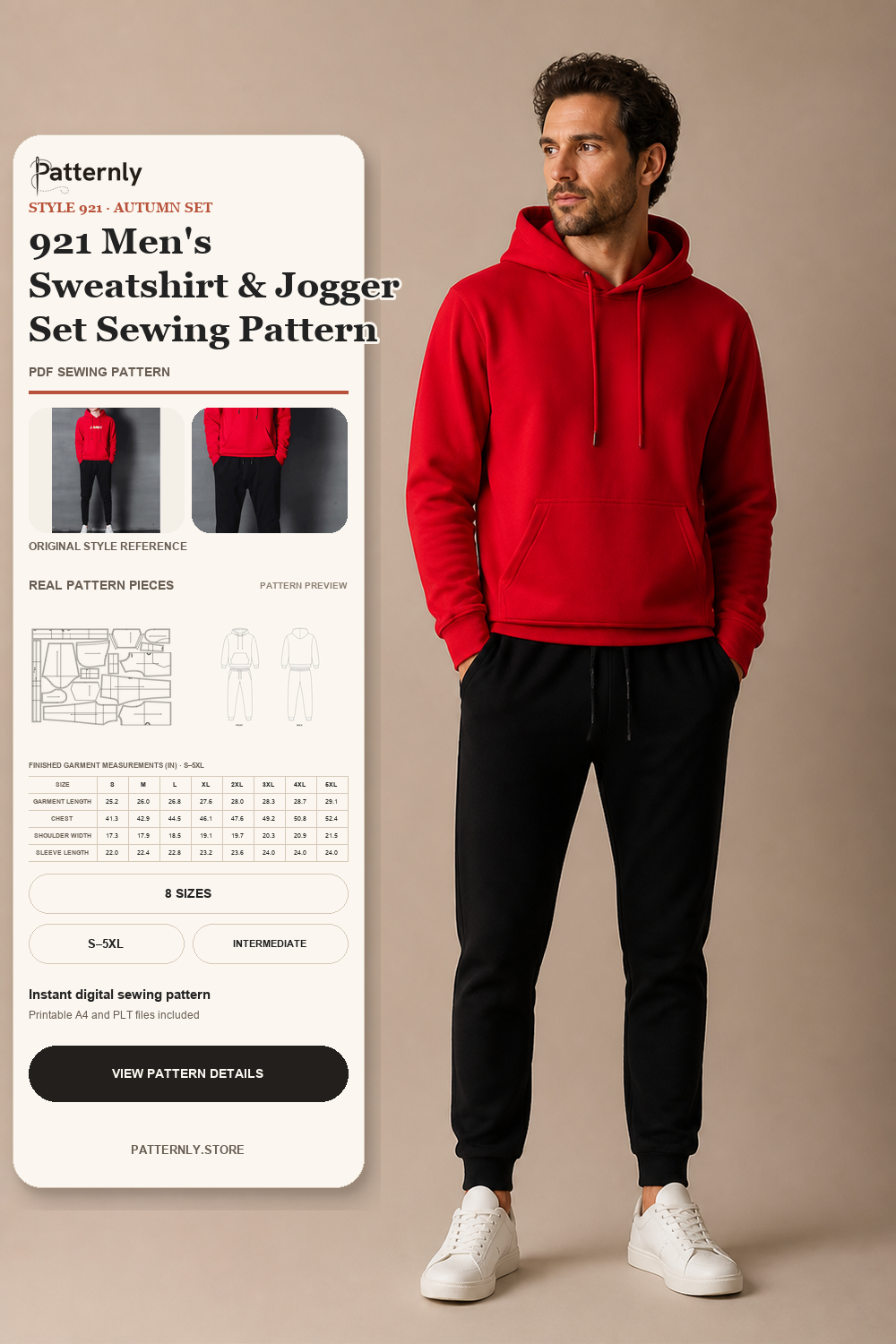 921 Men's Sweatshirt & Jogger Set Sewing Pattern cover