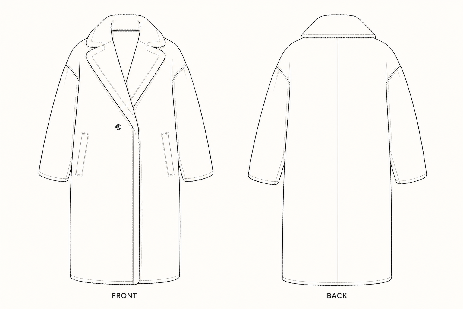 pattern-945 front and back technical drawing