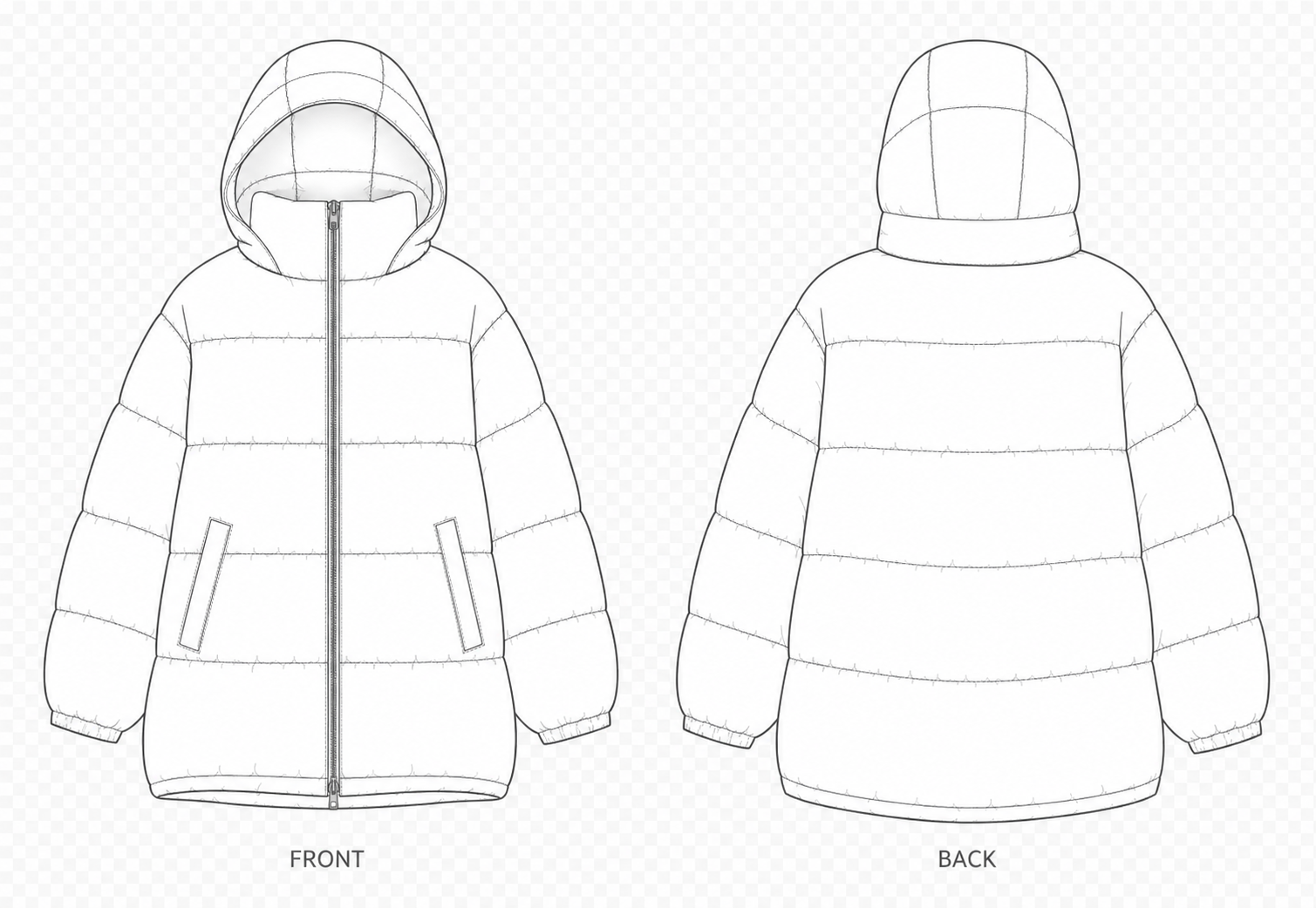 pattern-957 front and back technical drawing