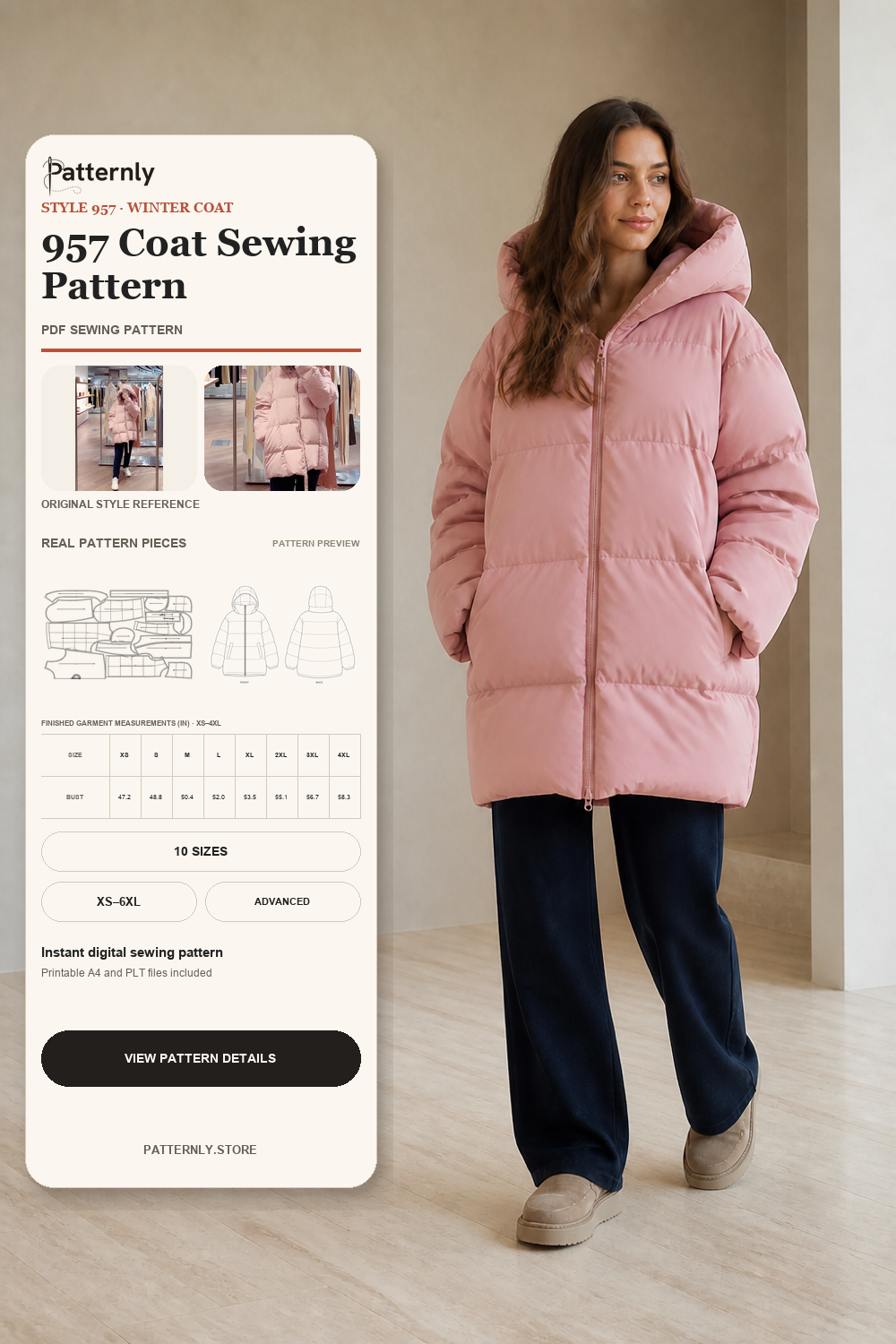 957 Coat Sewing Pattern