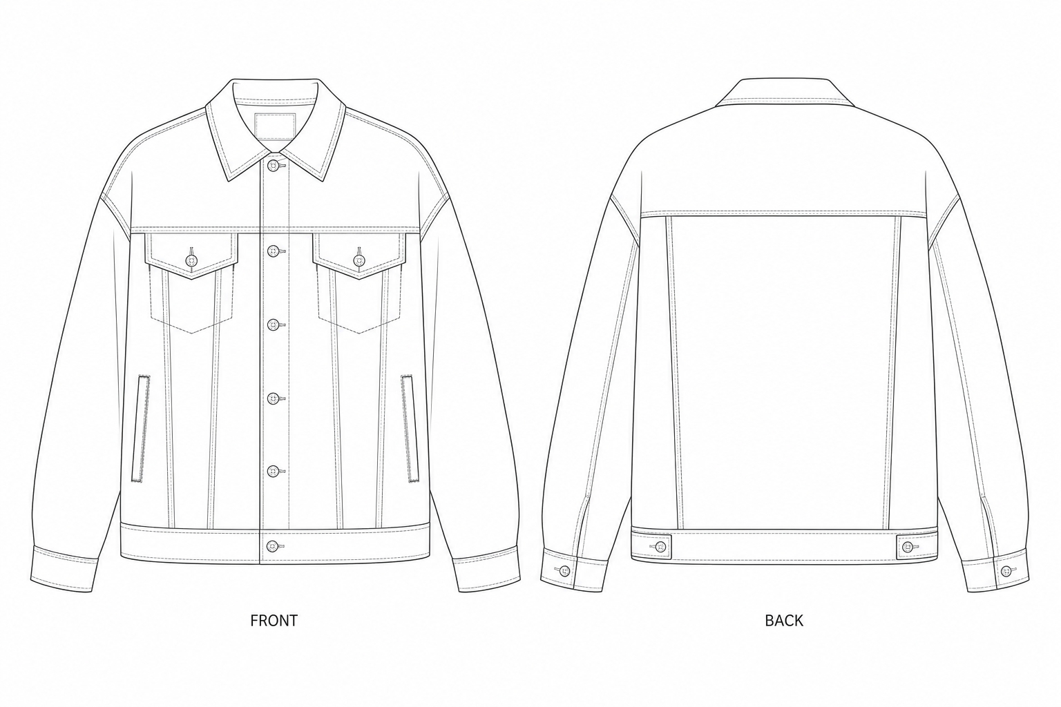 pattern-994 front and back technical drawing