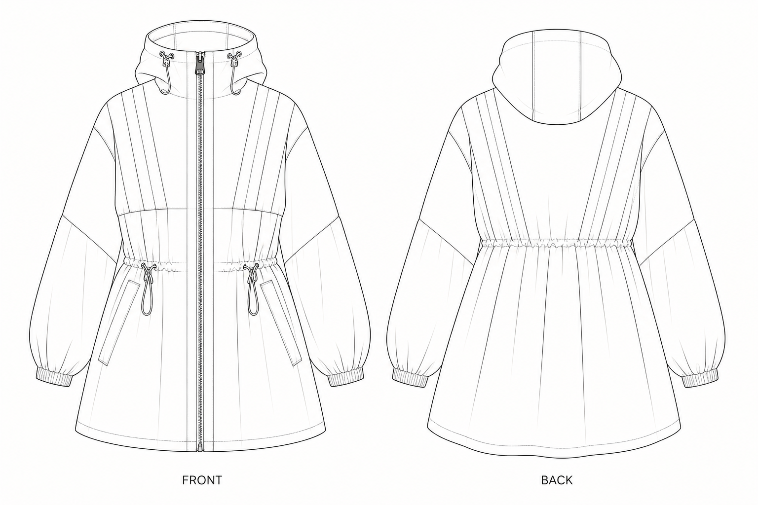 pattern-998 front and back technical drawing