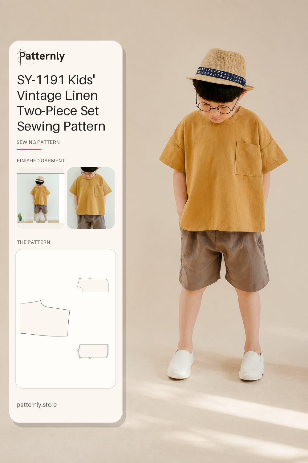 SY-1191 Kids' Vintage Linen Two-Piece Set Sewing Pattern cover