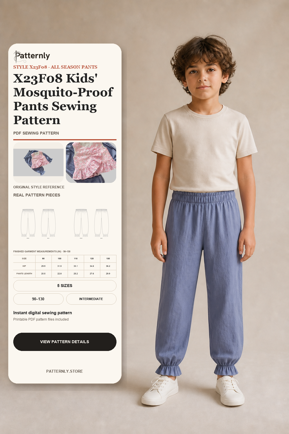Kids' Lightweight Pants Sewing Pattern XANGER-2023 cover