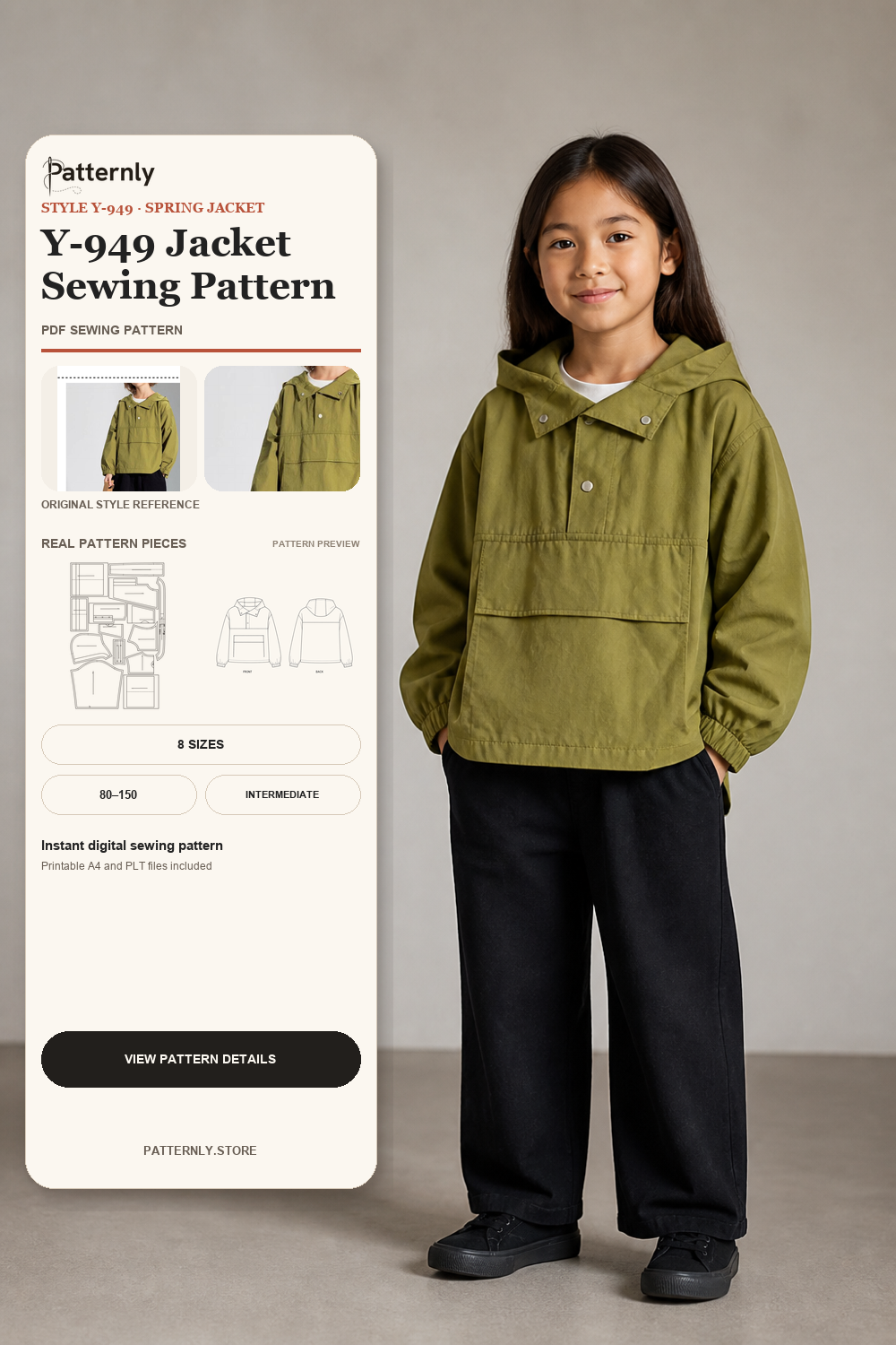 Women's Hooded Pullover Utility Jacket Sewing Pattern Y-949 cover