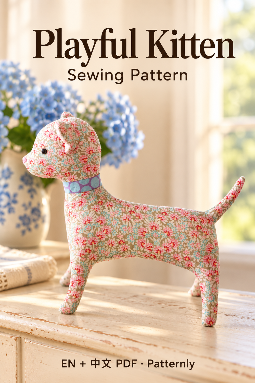 Playful Kitten Sewing Pattern cover