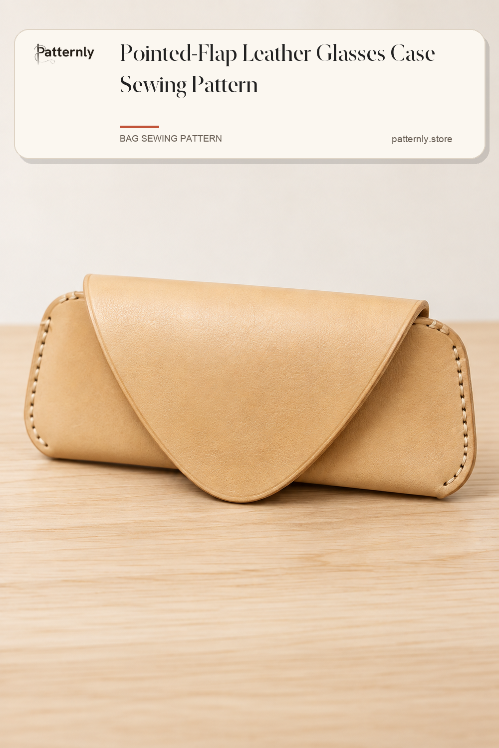 Pointed-Flap Leather Glasses Case Sewing Pattern cover
