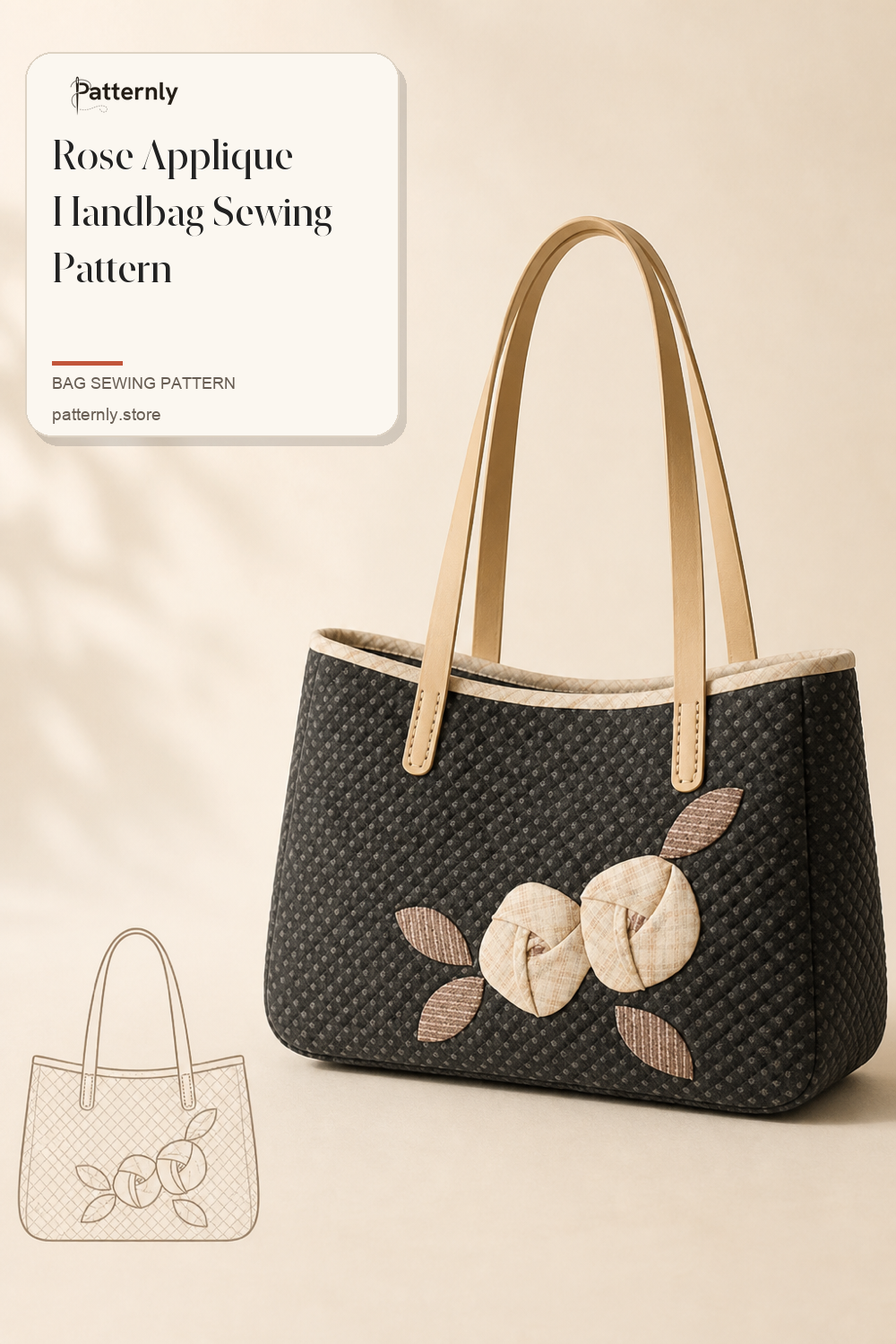 Rose Applique Handbag Sewing Pattern cover