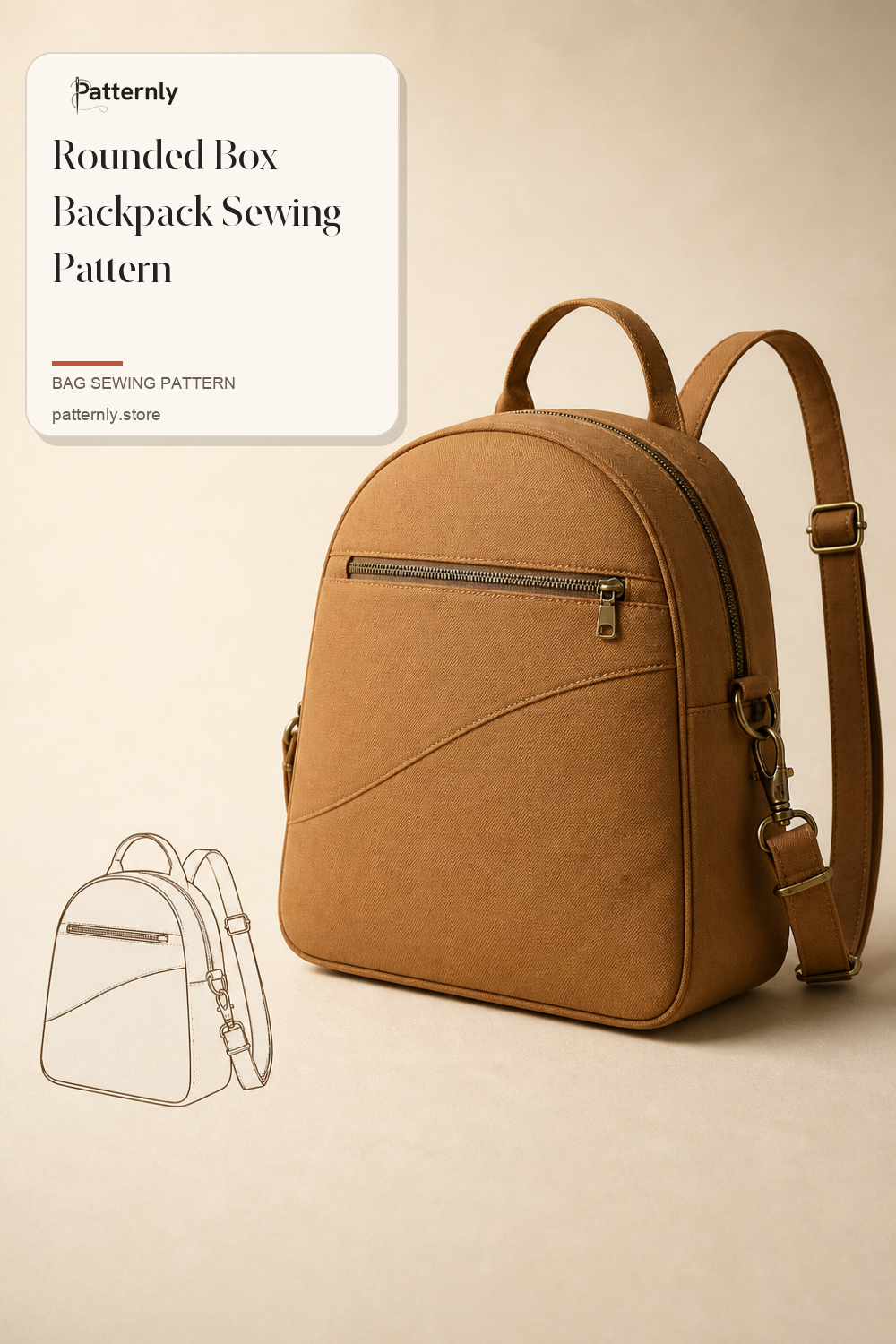 Rounded Box Backpack Sewing Pattern cover