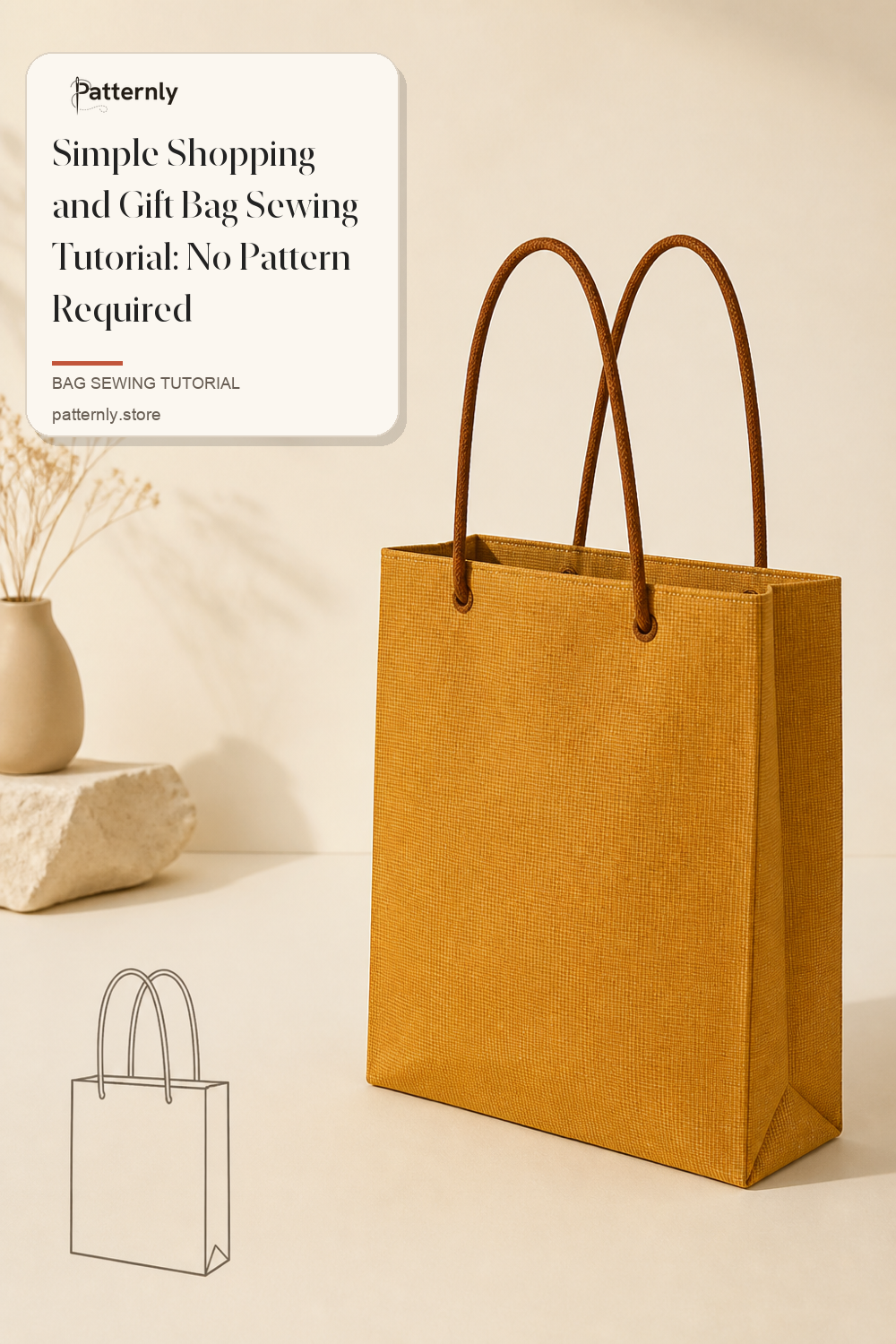 Simple Shopping and Gift Bag Sewing Tutorial: No Pattern Required cover