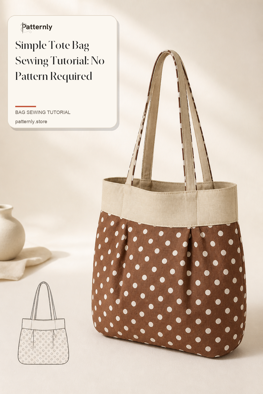 Simple Tote Bag Sewing Tutorial: No Pattern Required cover