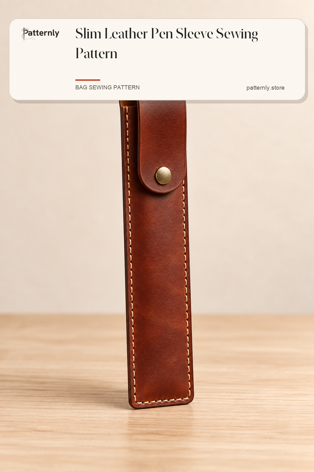 Slim Leather Pen Sleeve Sewing Pattern cover