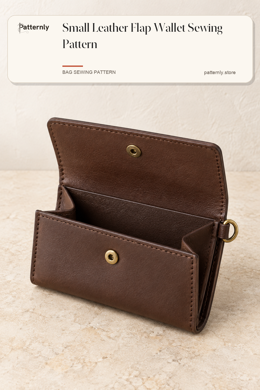 Small Leather Flap Wallet Sewing Pattern cover