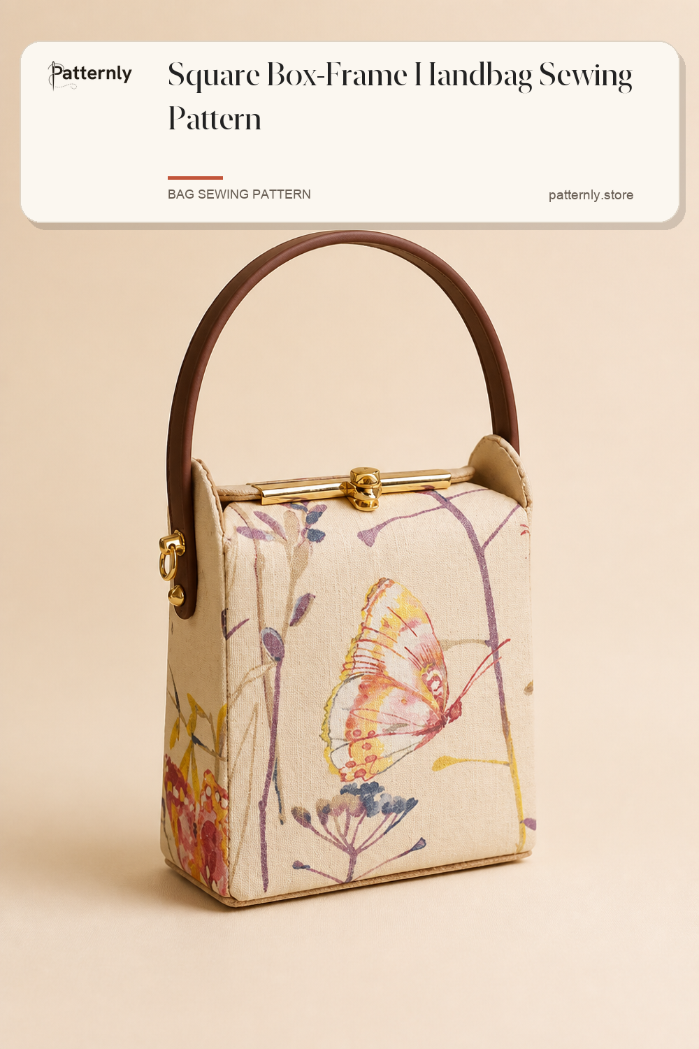 Square Box-Frame Handbag Sewing Pattern cover