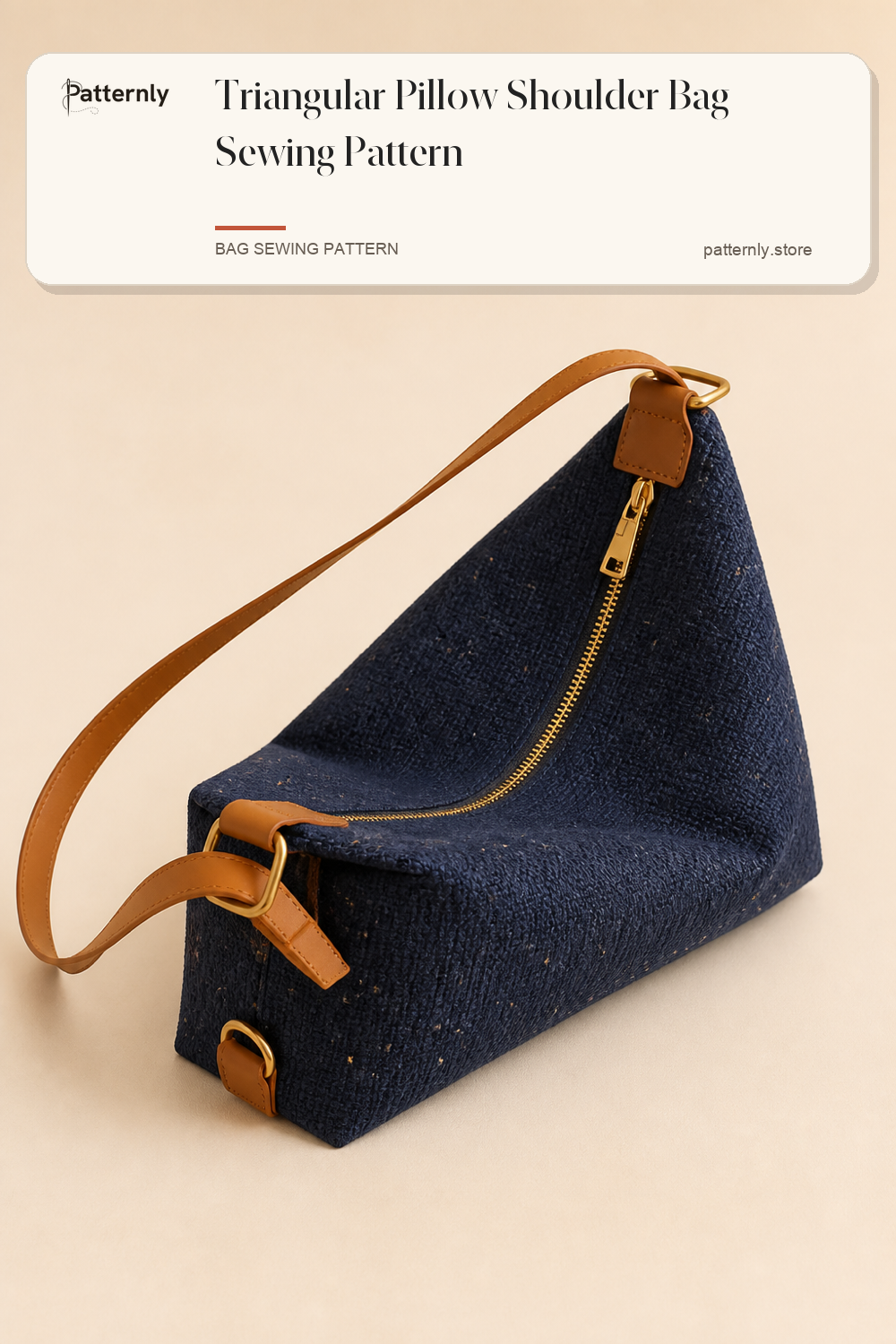 Triangular Pillow Shoulder Bag Sewing Pattern cover