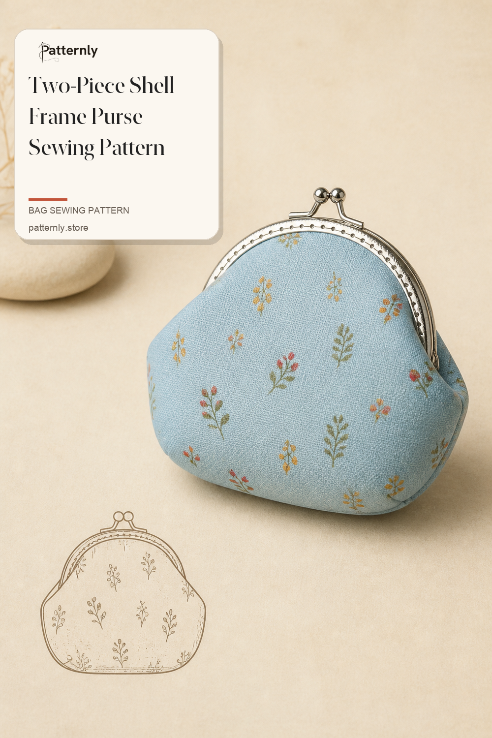 Two-Piece Shell Frame Purse Sewing Pattern cover