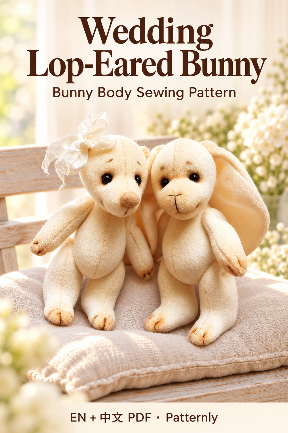 Wedding Lop-Eared Bunny Sewing Pattern cover