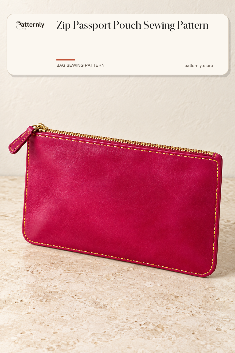 Zip Passport Pouch Sewing Pattern cover